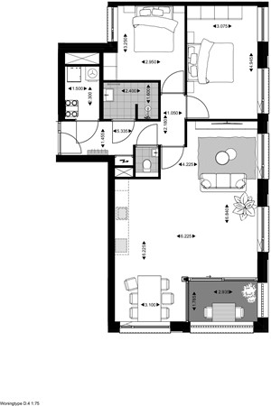 Floorplan - Rozenstraat Construction number D.301, 5014 AJ Tilburg